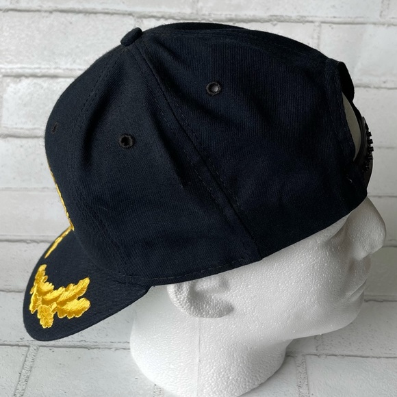 USS John C. Stennis CVN 74 Navy Blue Yellow Embroidered Military Cap Hat Snap - Picture 8 of 11